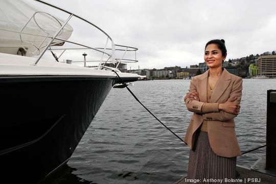 Rathna Sharad of Flavorcloud is pictured at Chandler's Cove on South Lake Union waterfront in Seattle