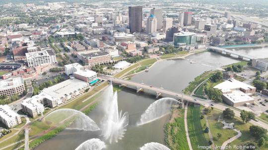 downtown Dayton drone 2021