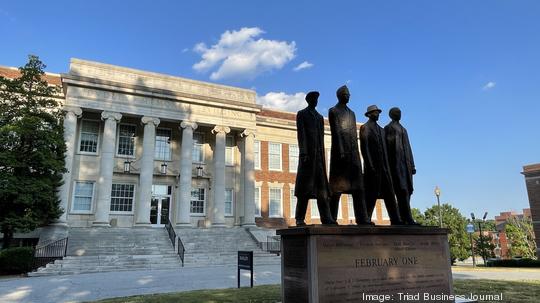 Febraury One statue on NC A&T campus