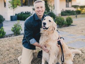 David Haworth and dog horizontal