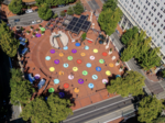 Pioneer Courthouse Square Polka Dot aerial