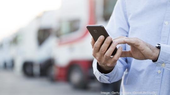 Truck driver using an app