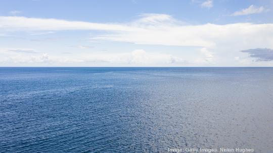 Aerial shot of ocean