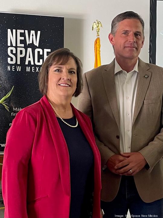 NewSpace CEO Casey DeRaad and U.S. Sen. Martin Heinrich.