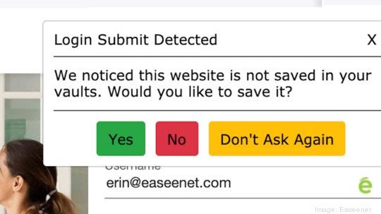 Easeenet vault save prompt