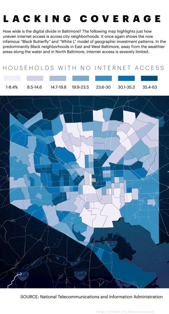 Internet access in Baltimore map