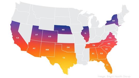 Bright HealthCare Service Area Footprint for 2022