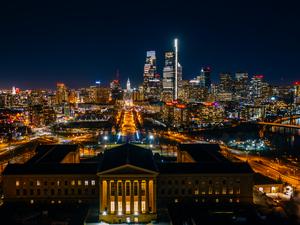 Philadelphia Orange Skyline Covid Vaccine