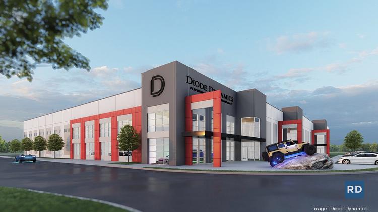 The new St. Charles office and manufacturing facility for automotive LED manufacturer Diode Dynamics is seen in this rendering.