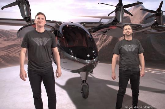 Archer Aviation co founders Brett Adcock (left) and Adam Goldstein