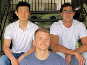 Sanas co-founders Shawn Zhang, Maxim Serebryakov and Andres Perez Soderi