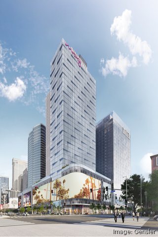 Moxy/AC Hotel Tower Tops Out In Downtown Los Angeles - L.A. Business First