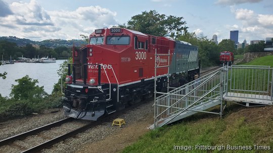 Wabtec Corp. shows off its all electric and battery operated locomotive in Pittsburgh