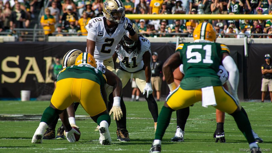 Photo: Packers vs Saints in the NFL opening game at TIAA Bank Field in  Jacksonville, Florida. - JAP20210912002 