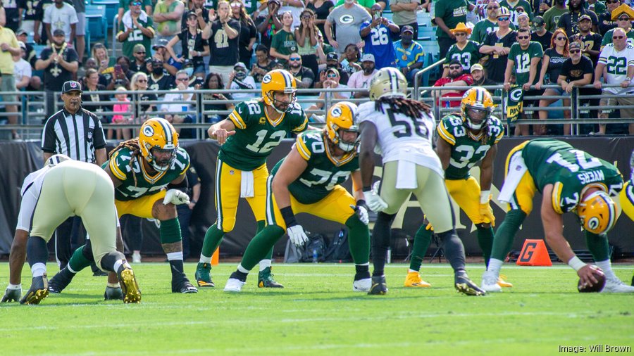 Photo: Packers vs Saints in the NFL opening game at TIAA Bank Field in  Jacksonville, Florida. - JAP20210912002 