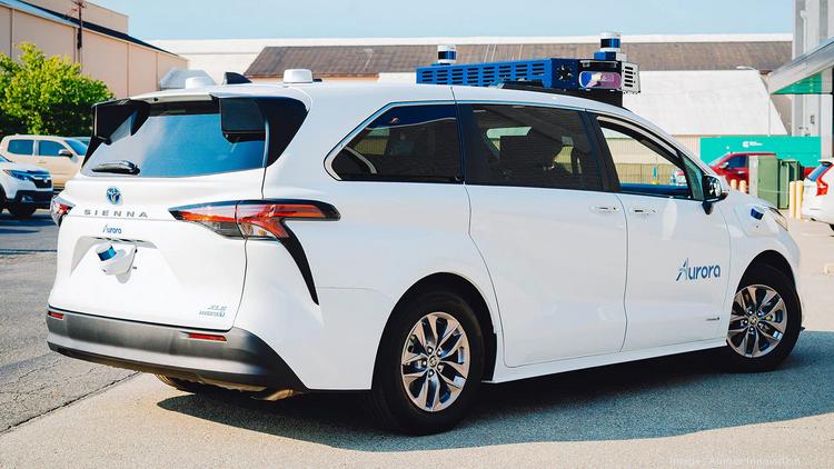 Bay Area self-driving car startup Aurora offers sneak peek of Toyota-based  self-driving taxis - Silicon Valley Business Journal