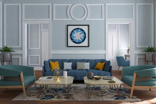 Live Furnish Blue Living Room