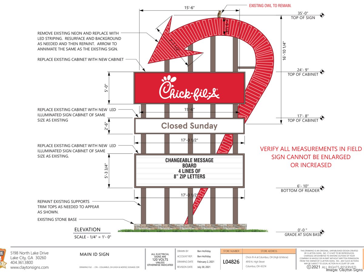 Here's Chick-fil-A's plan for its Clintonville sign - Columbus