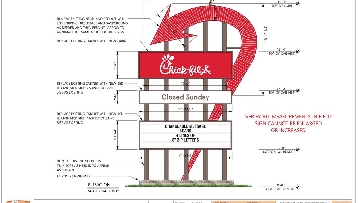 Here's ChickfilA's plan for its Clintonville sign Columbus Business