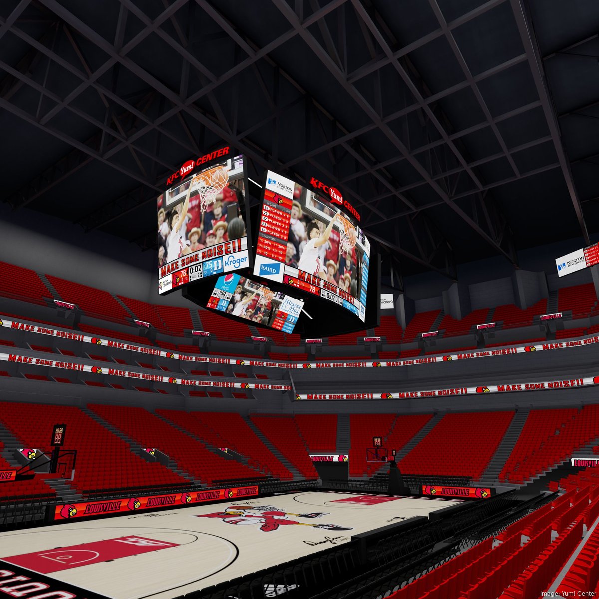 Louisville Unveils New Court Design at KFC Yum! Center - University of  Louisville Athletics
