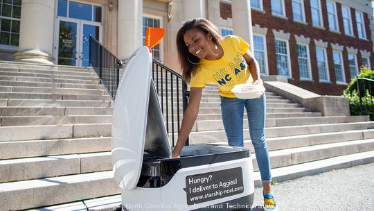 Starship Technologies robot delivery at NC A&T