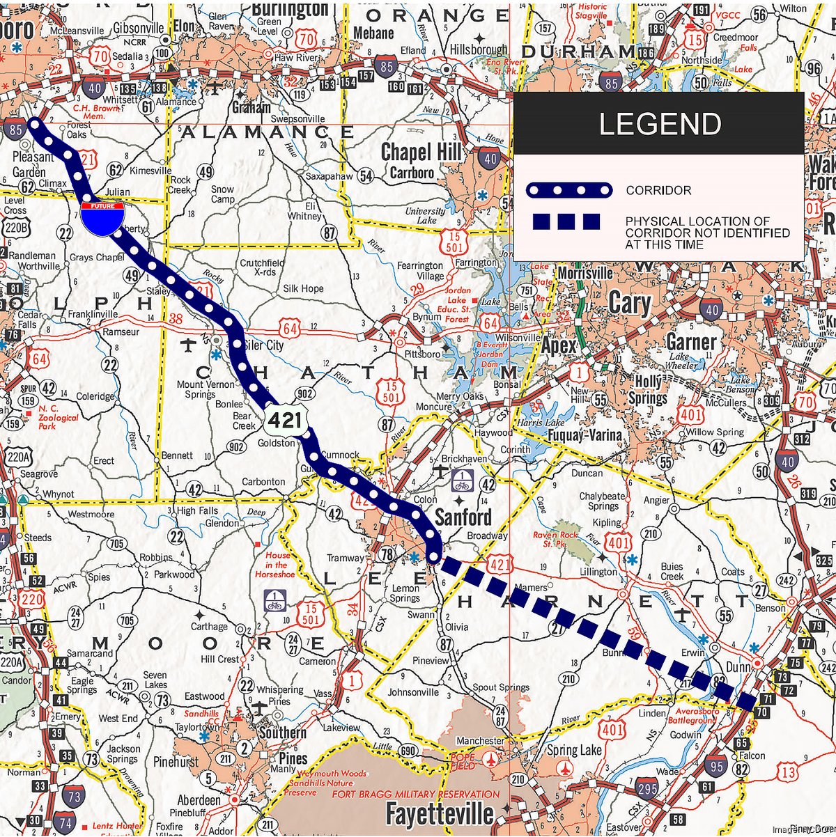 ルート Federal infrastructure bill allows part of U.S. 421 south of
