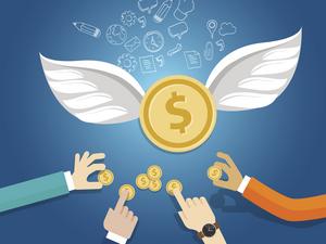 angel investor money fund management startup coin wings fly