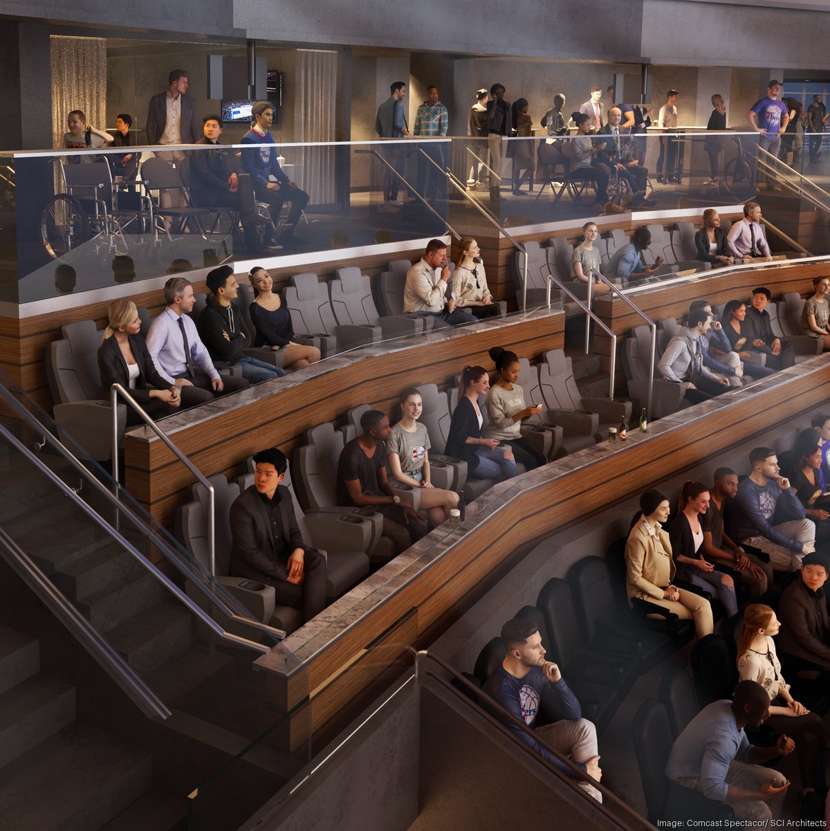 New $50M Club Level at the Wells Fargo Center will open this fall with new  restaurants, bars, retail and seating options 