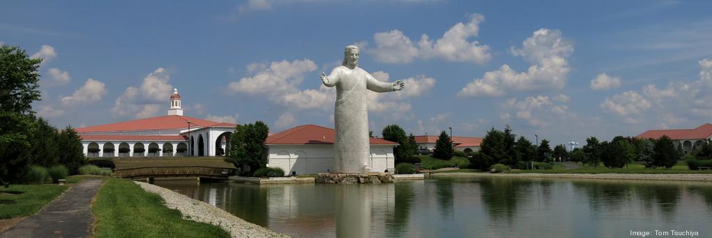 Sculptor Tom Tsuchiya's statues outside the Great American