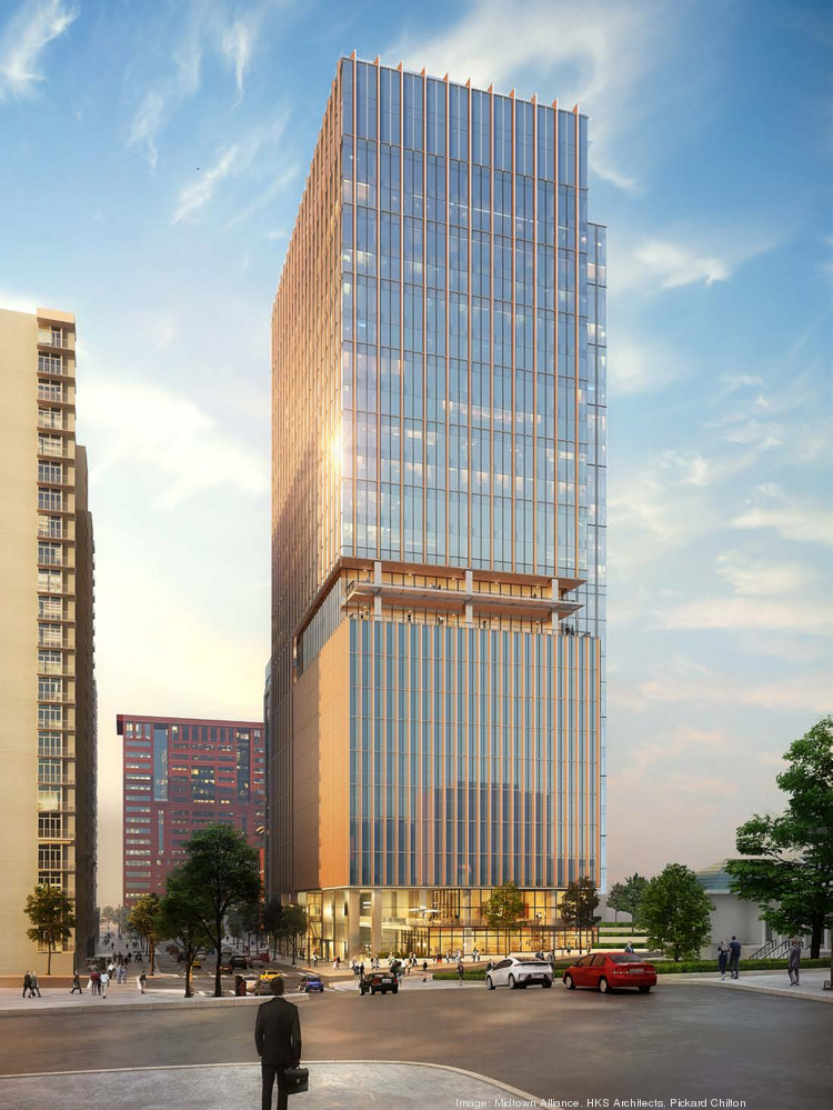 Updated rendering for Cousins Properties' 887 West Peachtree office tower.