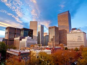 Autumn Sunset Over the Downtown Denver Skyline