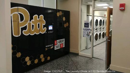 TLC Locker Bank Alongside CSC ServiceWorks Laundry Room