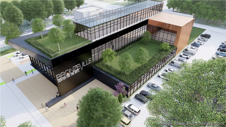 A conceptual rendering of the new Bronzeville Center for the Arts that would replace the DNR building on MLK Drive in Milwaukee