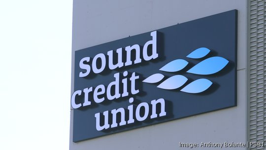 Sound Credit Union is seen in the central business district of Tacoma, Washington