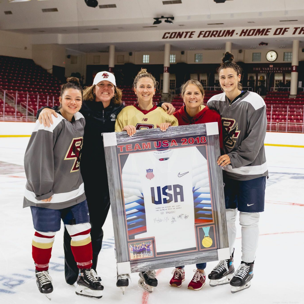 Boston University women's ice hockey team skates for National Down Syndrome  Society's 'Racing for 3.21' event - Boston News, Weather, Sports