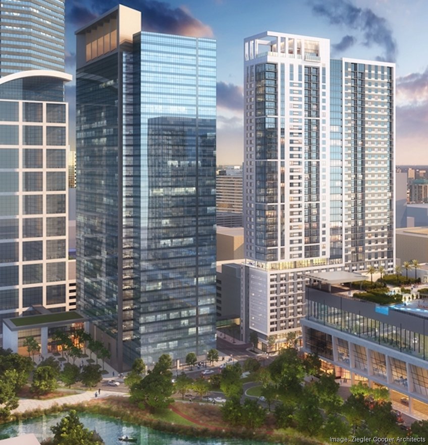 High Street Residential's apartment tower near Discovery Green tops out