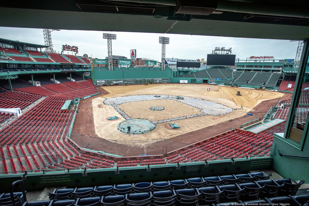 The MassMutual jersey patch is displayed during a Boston Red Sox News  Photo - Getty Images