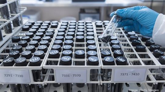 Batch samples of graphene nano material in graphene processing factory, close up