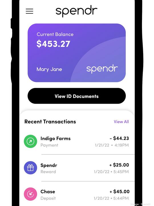 spendr home screen