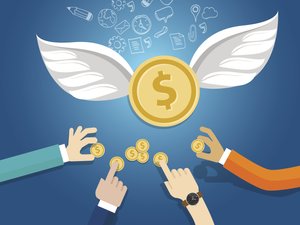 angel investor money fund management startup coin wings fly