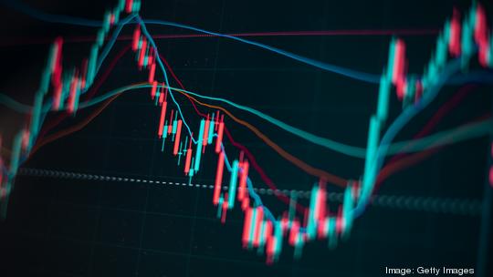 selective focus of Financial background stock exchange graph