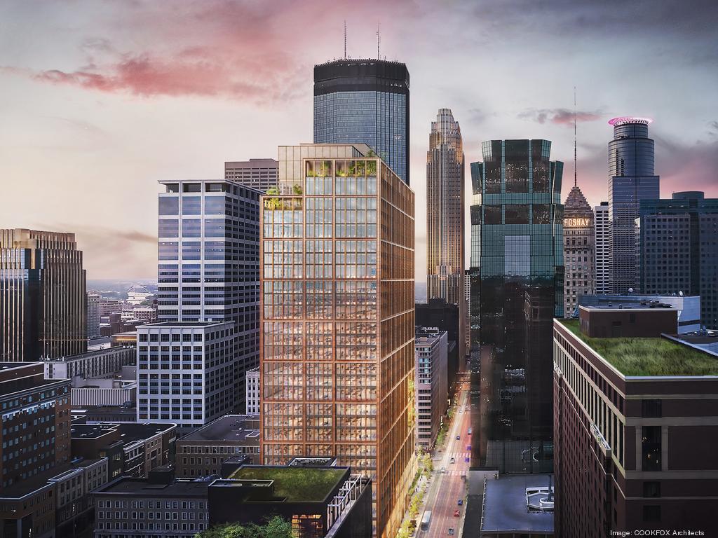 Rendering of Hines' proposed office tower at 900 S. Marquette Ave.