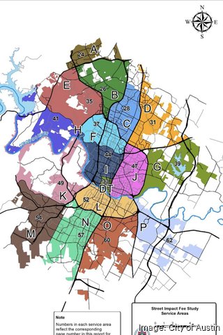 2022 City Of Austin Street Impact Fee Service Areas*320xx2519 3779 0 0 