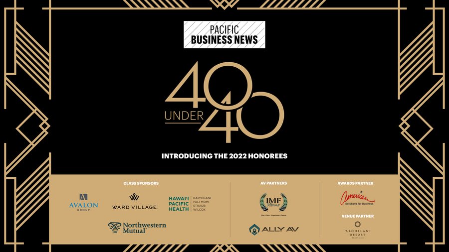 Registration opens for Pacific Business News' 40 Under 40 2022 event