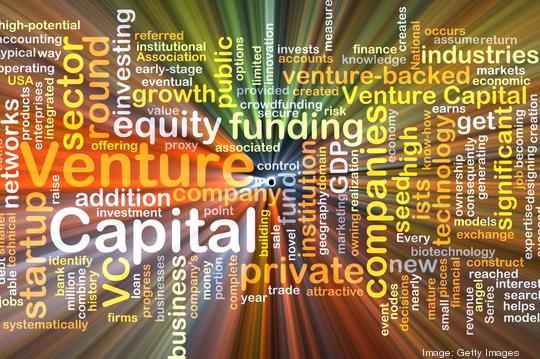 Venture capital background concept glowing