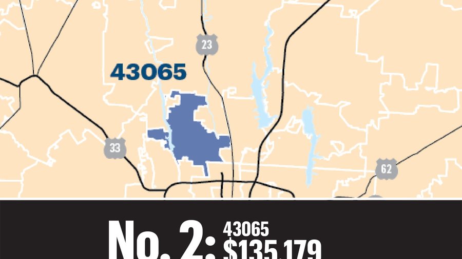 Median income in Central Ohio's wealthiest ZIP codes - Columbus