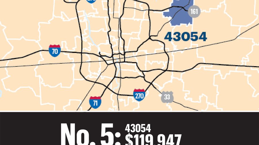 Median in Central Ohio's wealthiest ZIP codes Columbus