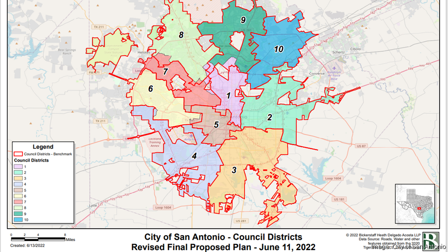 City Of San Antonio Approves New City Council Districts San Antonio Business Journal 9597