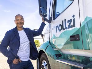 Damien Hutchins, CEO and co-founder of Rollzi is pictured at his company’s facility in Tacoma