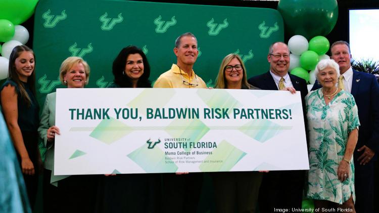 USF Sarasota-Manatee received its largest donation in campus history from Baldwin Risk Partners on Aug. 24.